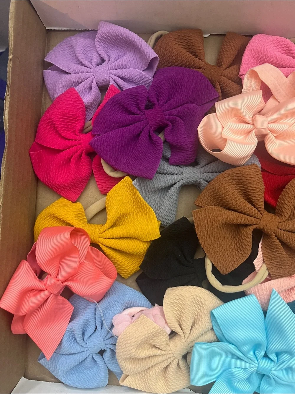 23 pc Kids Bow Hair Bow Set - Blue and Multi-Color Pageant Ready 054